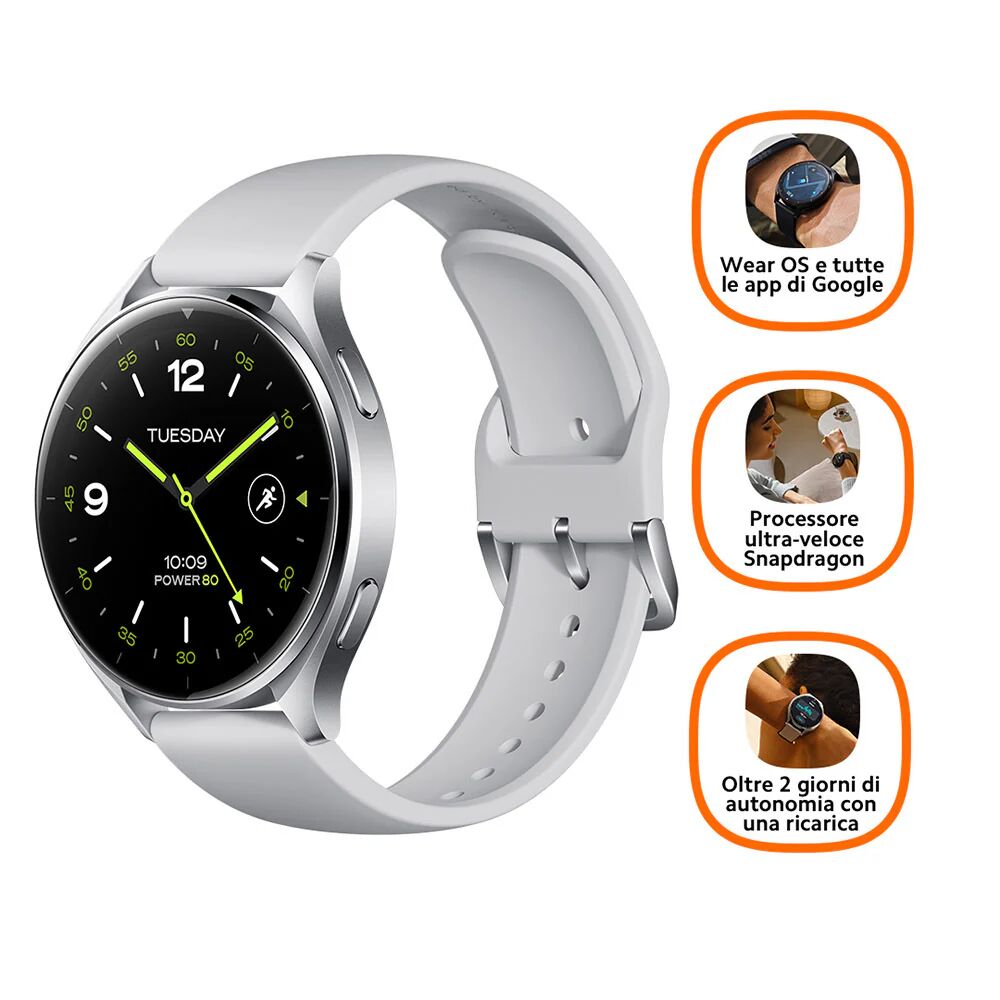 Xiaomi Watch 2 3,63 cm (1.43) AMOLED 46 mm Digitale 466 x 466 Pixel Touch screen Argento Wi-Fi GPS (satellitare)