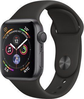 Apple Watch Series 4 (2018)   40 mm   Alluminio   GPS   grigio   Cinturino Sport nero