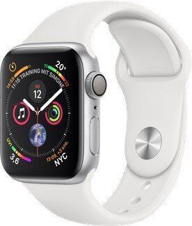 Apple Watch Series 4 (2018)   40 mm   Alluminio   GPS   argento   Cinturino Sport bianco