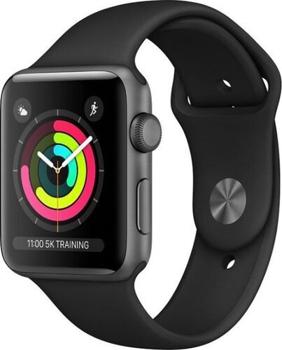 Apple Watch Series 3 (2017)   42 mm   Alluminio   GPS   grigio   Cinturino Sport nero