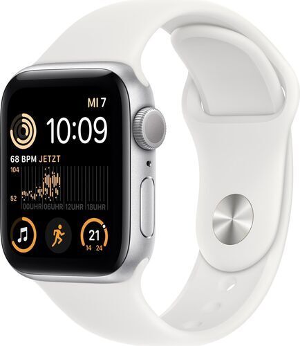 Apple Watch SE 40 mm (2022)   GPS   argento   Cinturino Sport bianco S/M