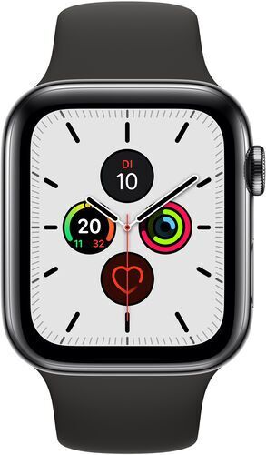 Apple Watch Series 5 (2019)   44 mm   Acciaio inossidabile   GPS + Cellular   nero   Cinturino Sport nero