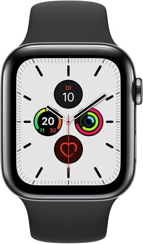 Apple Watch Series 5 (2019)   44 mm   Acciaio inossidabile   GPS   nero   Cinturino Sport nero