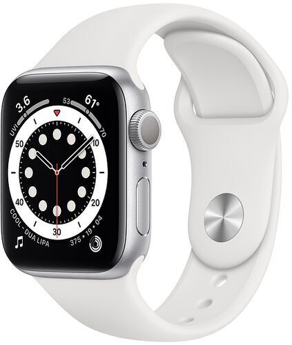 Apple Watch Series 6 Alluminio 40 mm (2020)   GPS   argento   Cinturino Sport bianco