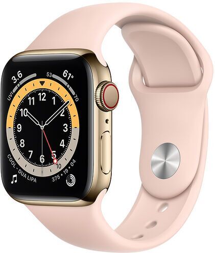 Apple Watch Series 6 Acciaio inossidabile 44 mm (2020)   oro   Cinturino Sport Rosa sabbia