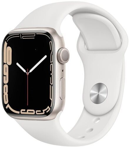 Apple Watch Series 7 Alluminio 45 mm (2021)   GPS + Cellular   Galassia   Cinturino Sport bianco