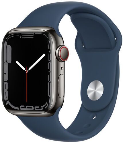 Apple Watch Series 7 Acciaio inossidabile 41 mm (2021)   GPS + Cellular   grafite   Cinturino Sport blu