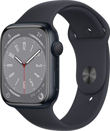 Apple Watch Series 8 Alluminio 45 mm (2022)   GPS   Mezzanotte   Cinturino Sport Mezzanotte M/L