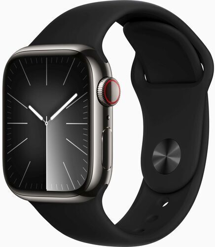 Apple Watch Series 8 Acciaio inossidabile 41 mm (2022)   GPS + Cellular   graphite   Cinturino Sport nero