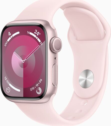 Apple Watch Series 9 Alluminio 41 mm (2023)   GPS   rosa   Cinturino Sport rosa confetto S/M