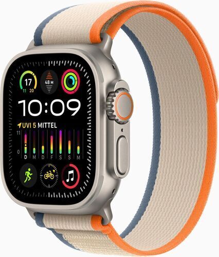 Apple Watch Ultra 2 (2023)   GPS + Cellular   argento   Trail Loop orange/beige M/L