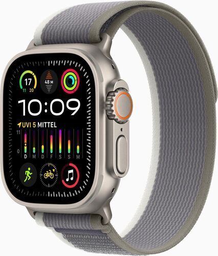 Apple Watch Ultra 2 (2023)   GPS + Cellular   argento   Trail Loop verde/grigio S/M