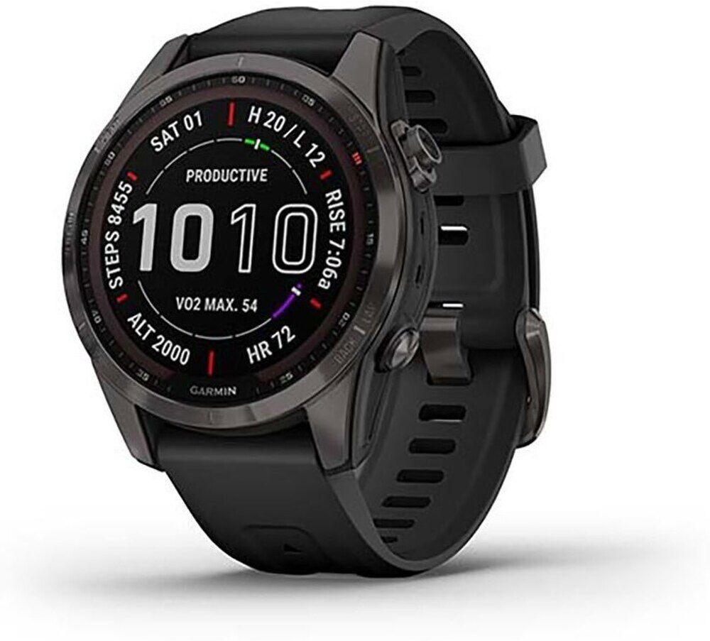 Garmin Fenix 7S Sapphire Solar Titanium Carbon - Adulto - 42mm - Grigio