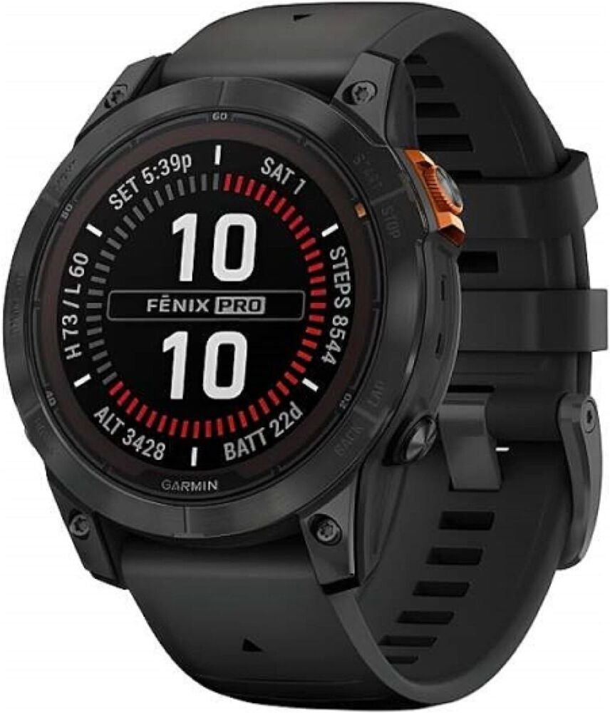 Garmin Smartwatch Fenix 7 Pro Solar Slate - Adulto - Nero