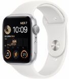 Apple Watch Se Gps 44mm Argento Cassa In Alluminio Con Bianco Sport Band - Mnk23ty/a