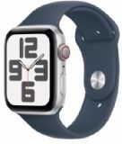 Apple Watch Se Gps + Cellular 44mm Silver Aluminium Case With Storm Blue Sport Band - S/m - Mrhf3ql/a