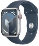 Apple Watch Seriesâ 9 Gps + Cellular 45mm Silver Aluminium Case With Storm Blue Sport Band - M/l - Mrmh3ql/a