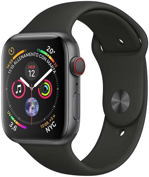 Apple Watch Series 4 Gps + Cellular Cassa In Alluminio Grigio Siderale Con Cinturino Sport Nero (40 Mm)