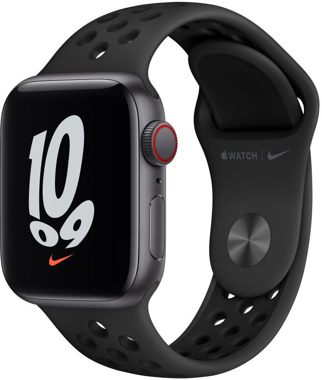 Apple Watch Nike SE GPS + Cellular Cassa in Alluminio Grigio Siderale con Cinturino Sport Antracite/Nero 40mm