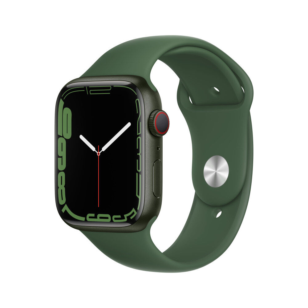 Apple Watch Serie 7 GPS + Cellular Cassa in Allumino Verde con Cinturino Sport Trifoglio 41mm