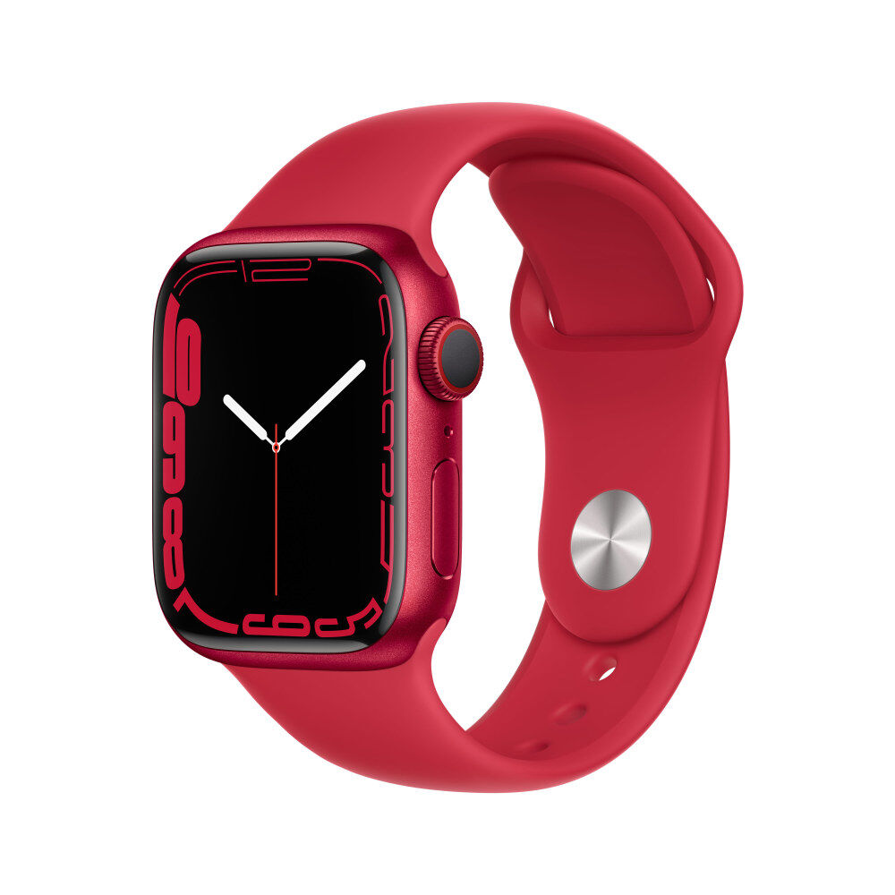Apple Watch Serie 7 GPS + Cellular Cassa in Allumino Rosso con Cinturino Sport Rosso 41mm