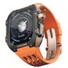 SOUMIX Horloge Modification Kit voor Apple Watch 8 7 45 mm Titanium Case + Viton Strap, Luxe Case en Band Modification Kit (kleur: Oranje 4, maat: 45 MM)