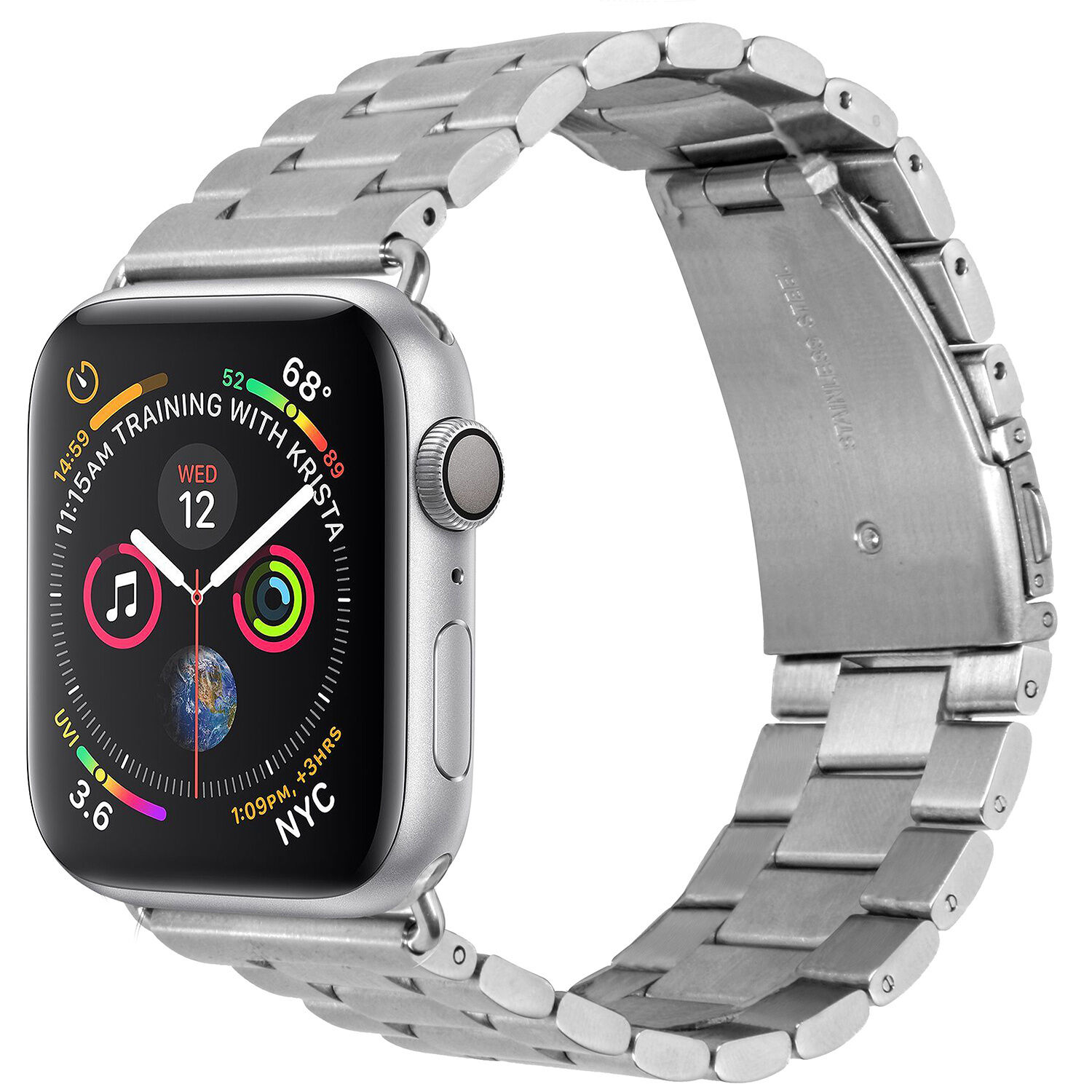 iMoshion Apple Watch 44 mm: iMoshion Stalen watch bandje