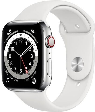 Apple »Series 6 GPS + Cellular, Edelstahlgehäuse mit Sportarmband 44mm« watch  - 881.13 - wit