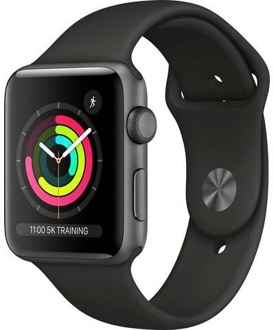 Apple Series 3 GPS, aluminiumkast met sportarmband 42 mm Watch (watchOS 5)  - 293.91 - zwart