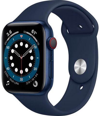 Apple »Series 6, GPS + Cellular, OLED, Touchscreen, 32 GB, 44mm« watch  - 632.30 - blauw