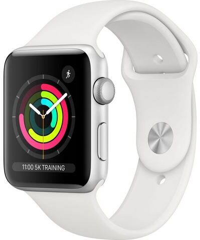 Apple Series 3 GPS, aluminiumkast met sportarmband 42 mm Watch (watchOS 5)  - 293.91 - zilver