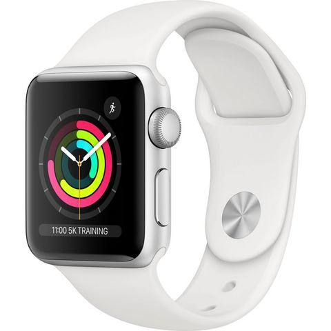 Apple Series 3 GPS, aluminiumkast met sportarmband 38 mm Watch (watchOS 5)  - 258.50 - zilver
