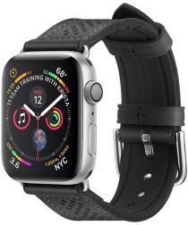 Apple Spigen Retro Fit Apple Watch 44MM / 42MM Bandje Kunst Leer Zwart