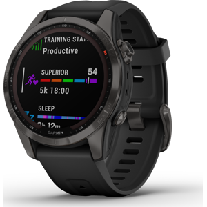 Garmin Fenix 7S Sapphire Solar Carbon Grey/Black 42 mm, Carbon Grey/Black