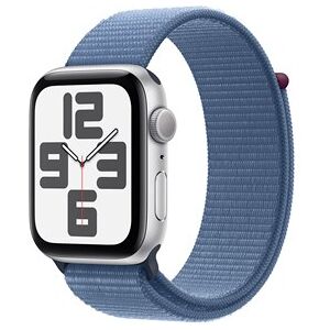 Apple Watch SE GPS 44mm Silver Aluminium Case with Winter Blue Sport Loop