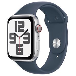 Apple Watch SE GPS + Cellular 44mm Silver Aluminium Case with Storm Blue Sport Band - S/M