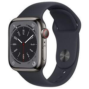 Apple Watch Series 8 GPS + Cellular 41mm Graphite Stainless Steel Case with Midnight Sport Band - Regular