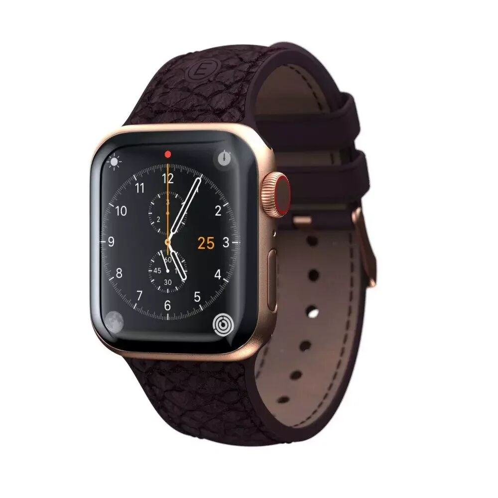 Njord Apple Watch (42-45mm) Njord by Elements Ekte Lakseskinn Stropp - Eldur / Rød