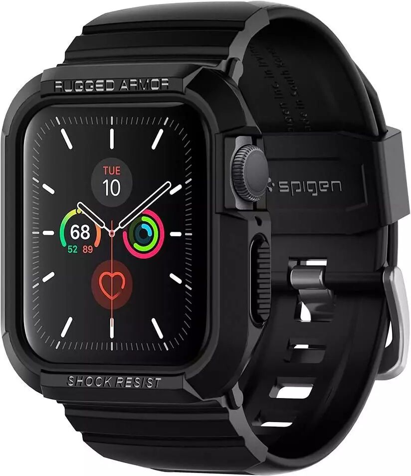 Spigen Apple Watch 4 / 5 / 6 / 7 / SE (40 / 41mm) Spigen Rugged Armor Pro Deksel - Svart