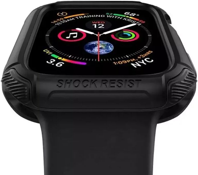 Spigen Apple Watch SE/6/5/4 (44mm) SPIGEN Tough Armor Case - PC + Fleksibelt Deksel - Svart