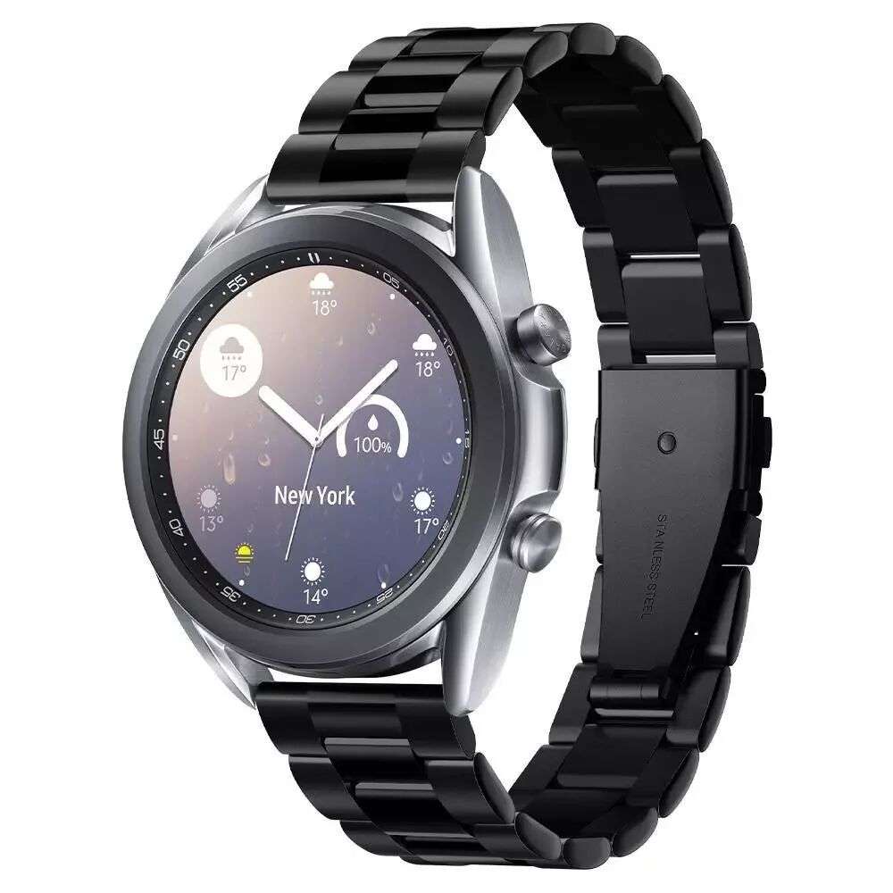 Spigen Samsung Galaxy Watch 3 (41mm) Spigen Modern Fit Stainless Steel Band Reim - Svart