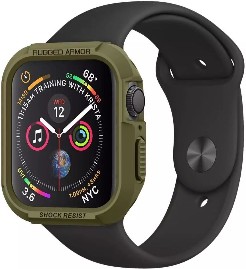 Spigen Apple Watch 4 / 5 / 6 / 7 / SE (44 / 45 mm) Spigen Rugged Armor-Deksel - Olive Green