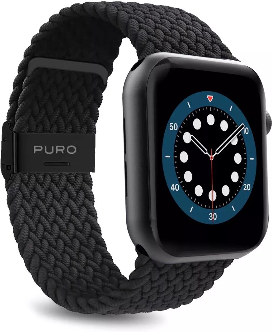 Puro Apple Watch (42-45mm) Puro Loop Flettet Stoffrem - Svart