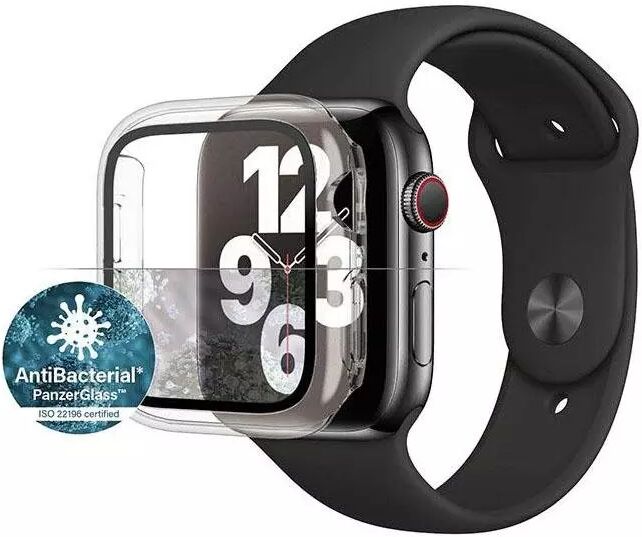 PanzerGlass Apple Watch SE/6/5/4 (44mm) Full Body Protection Deksel - Gjennomsiktig m. Sort Ramme