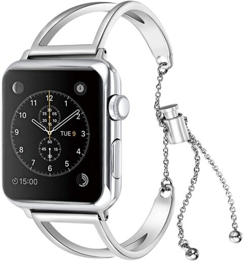 24hshop Armbånd Metall V til Apple Watch 38mm -Sølv