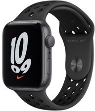 Apple Watch Nike SE GPS, 44mm Space Grey Aluminium Case with Anthracite/Black Nike Sport Band - Regular