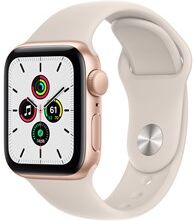 Apple Watch SE GPS, 40mm Gold Aluminium Case with Starlight Sport Band - Regular