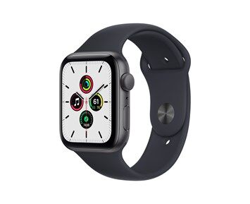 Apple Watch SE GPS, 44mm Space Grey Aluminium Case with Midnight Sport Band - Regular