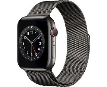 Apple Watch Series 6 GPS + Cellular, 44mm Graphite Stainless Steel Case with Graphite Milanese Loop