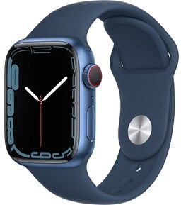 Apple Watch Series 7 GPS + Cellular, 41mm Blue Aluminium Case with Abyss Blue Sport Band - Regular